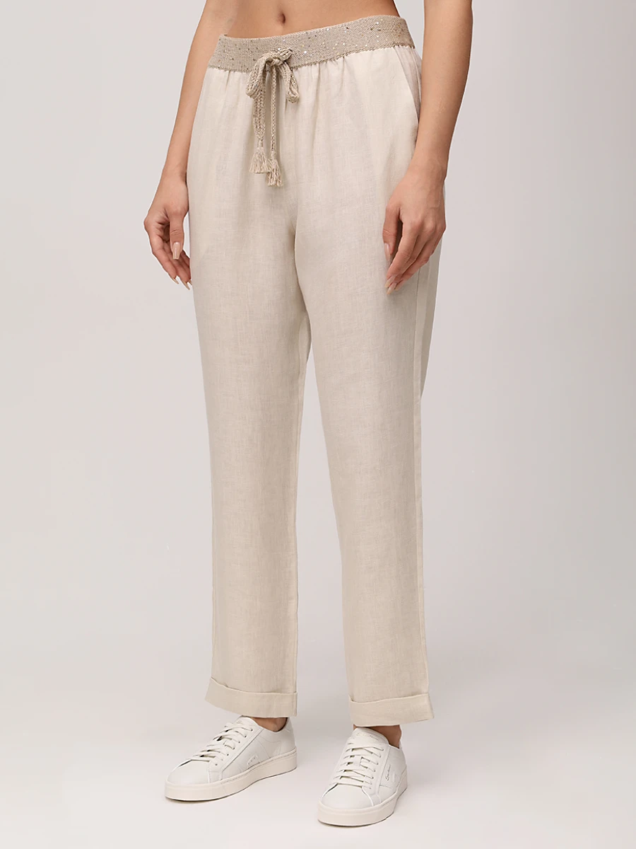 Брюки льняные