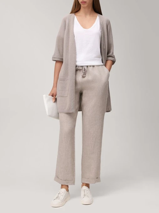 Кардиган изо льна и хлопка LE TRICOT PERUGIA