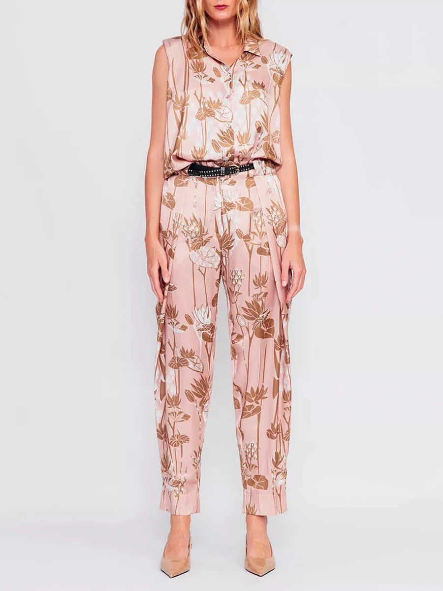 Брюки из хлопка и шелка