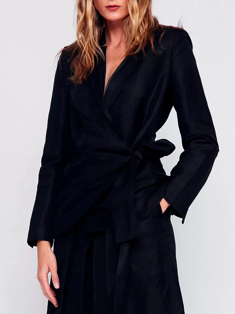 Жакет из вискозы и льна