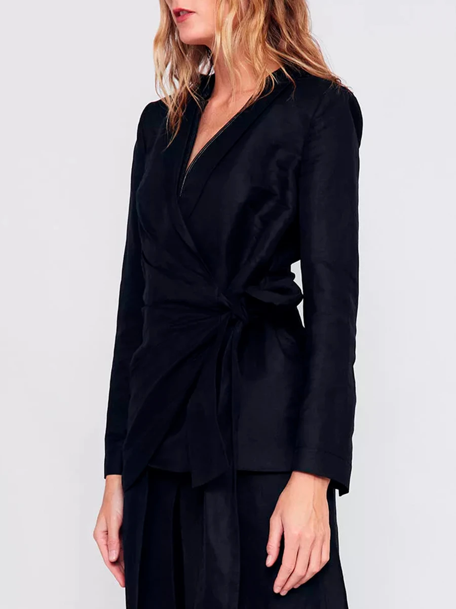 Жакет из вискозы и льна