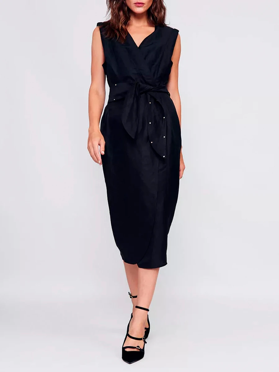 Платье из вискозы и льна