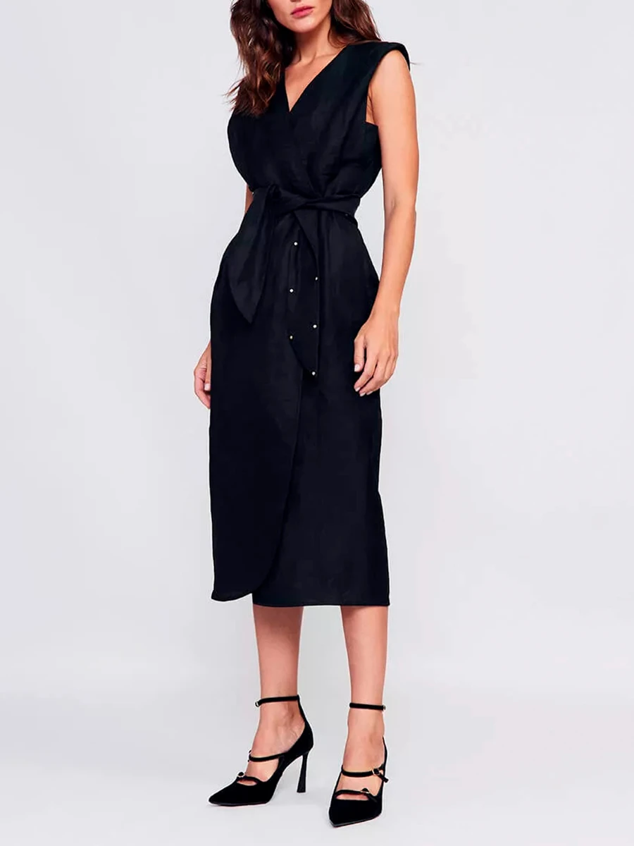 Платье из вискозы и льна