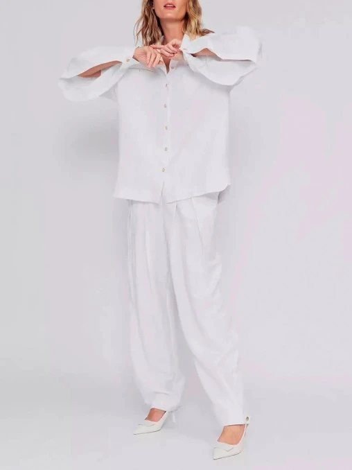 Рубашка из вискозы и льна FREE AGE