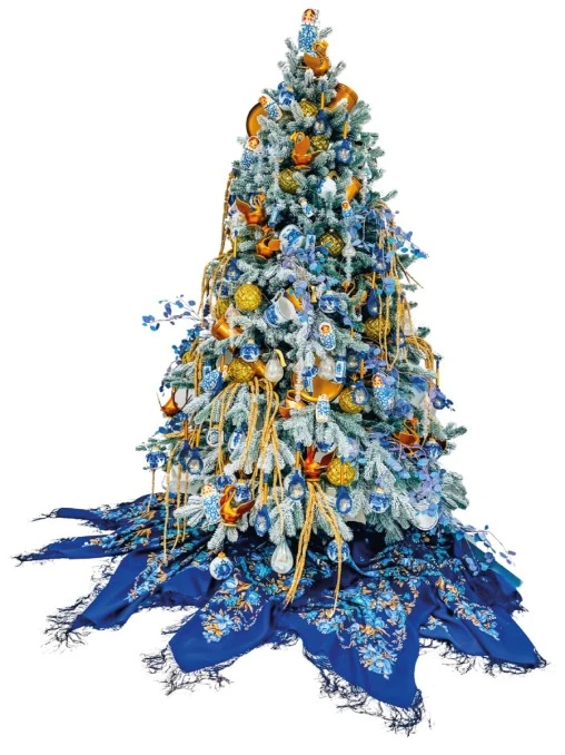 Ёлка Золотая гжель ЕЛКИ РОССИИ