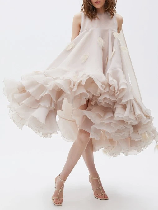 Платье с перьями MAISON ESVE