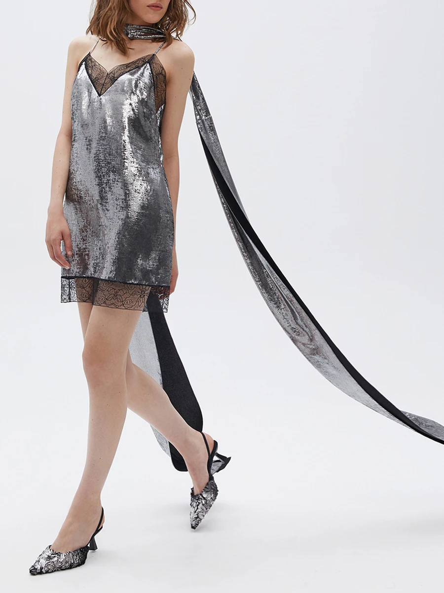 Платье-комбинация с кружевом