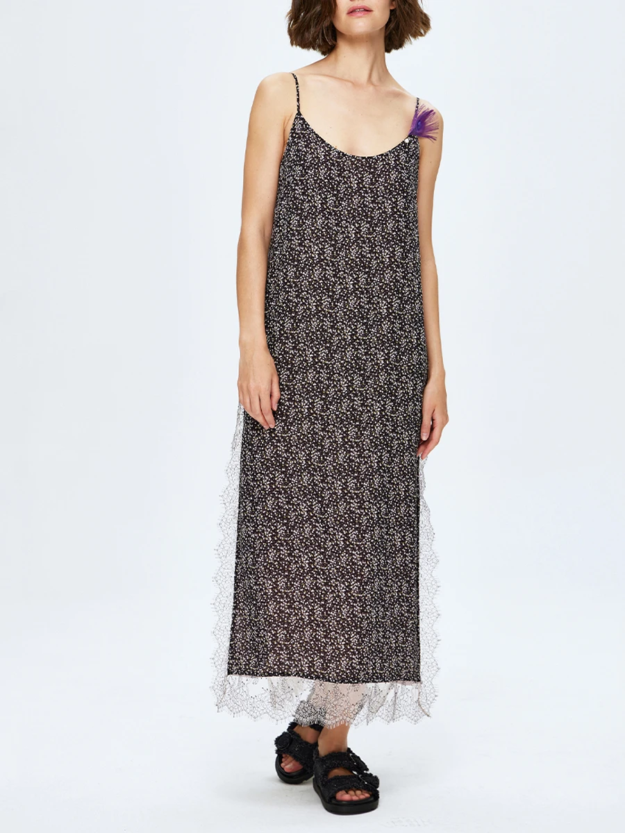 Платье-комбинация с кружевом