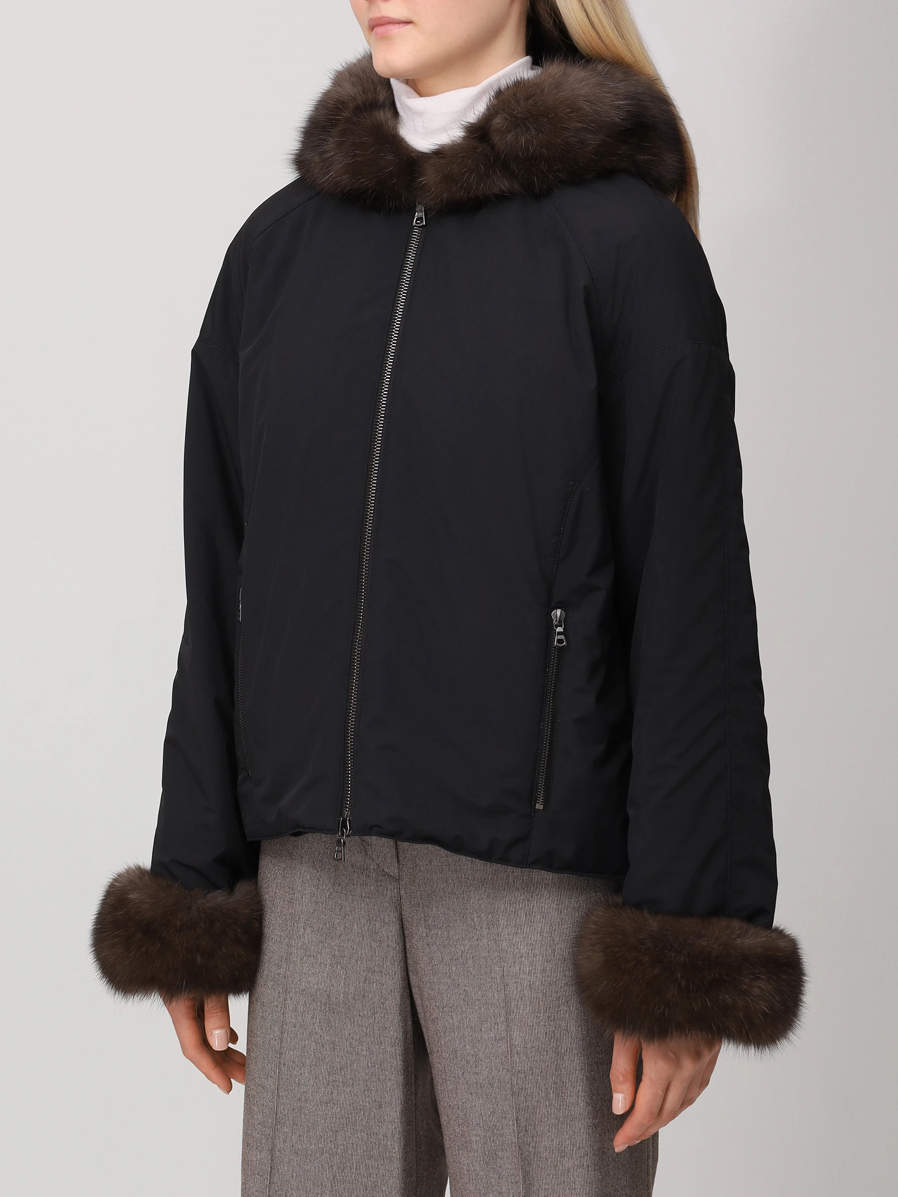 Куртка с мехом соболя и норки