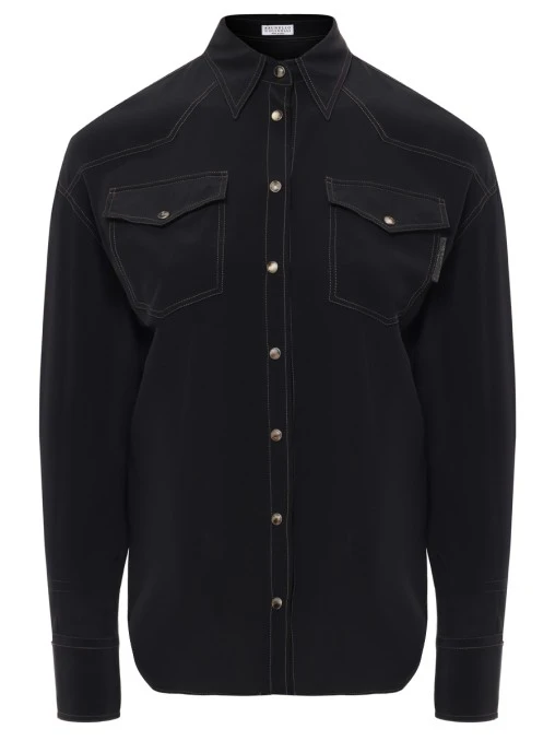 Рубашка шелковая BRUNELLO CUCINELLI