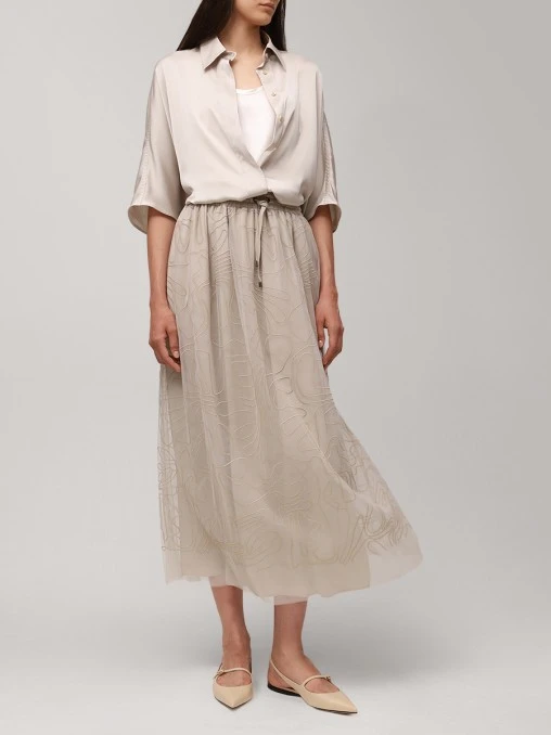 Юбка с вышивкой BRUNELLO CUCINELLI