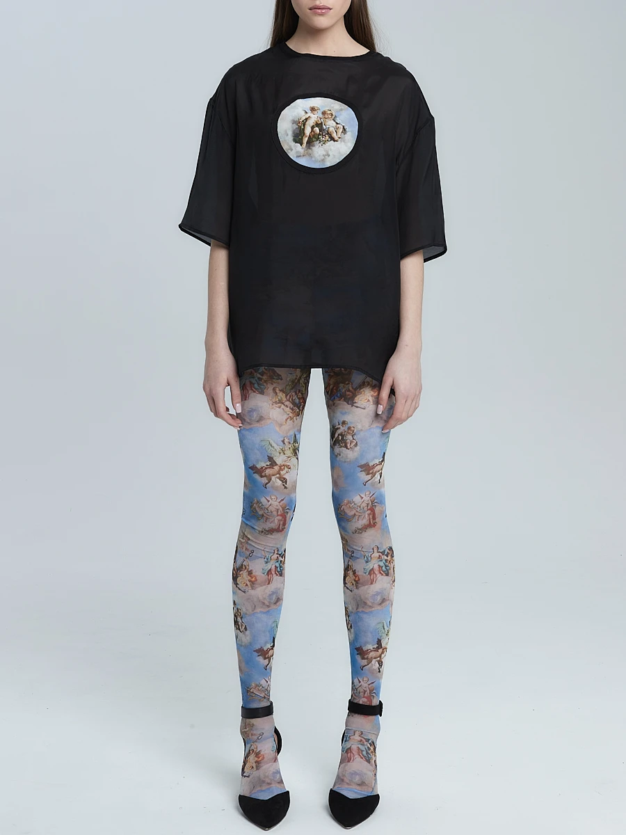 Блуза из хлопка и шелка «Ангелы»