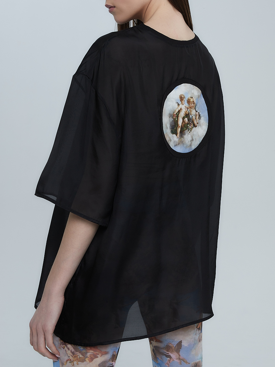 Блуза из хлопка и шелка «Ангелы»