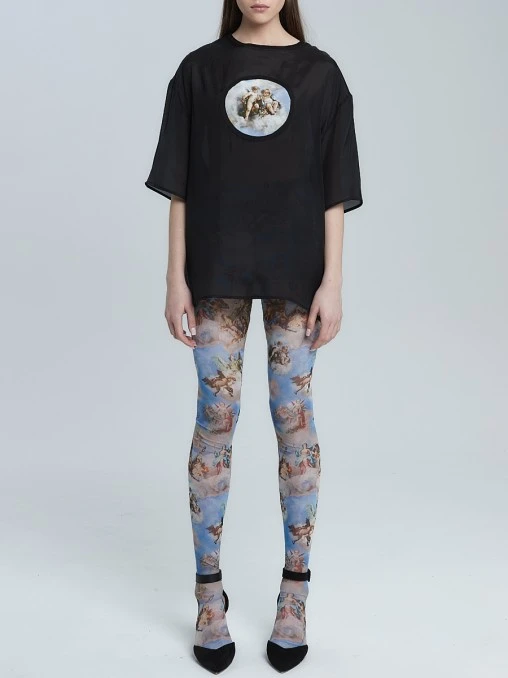 Блуза из хлопка и шелка «Ангелы» WINWIN LARE