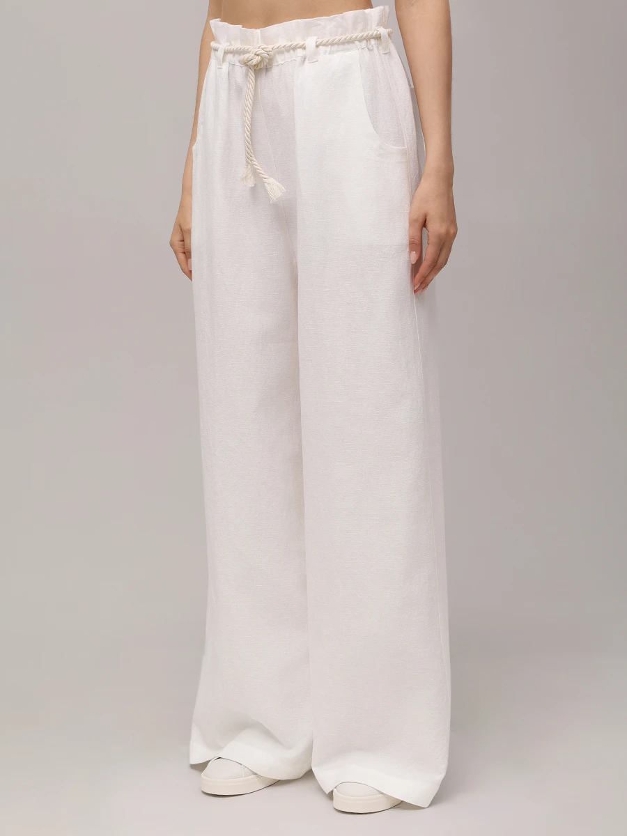 Брюки из хлопка и льна