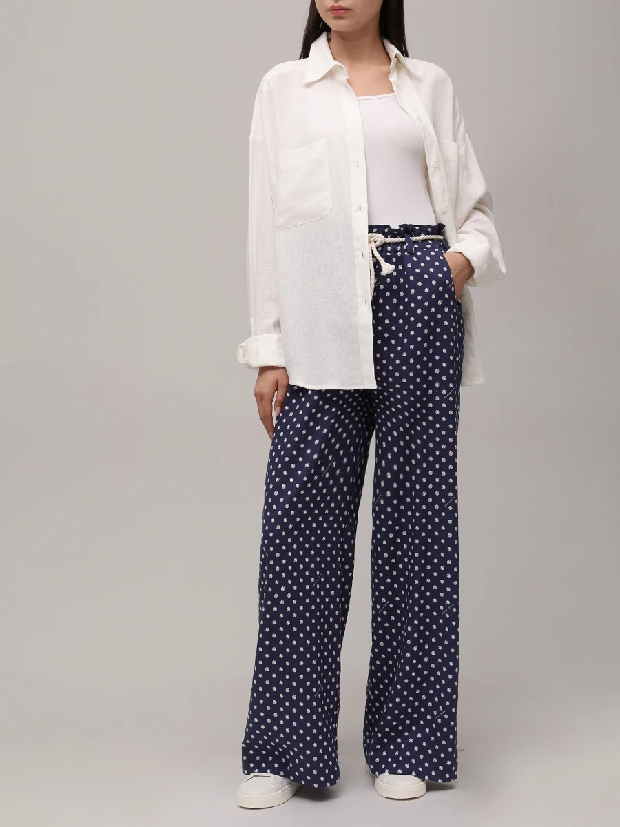 Брюки изо льна и вискозы