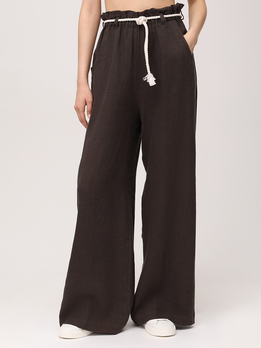 Брюки из хлопка и льна