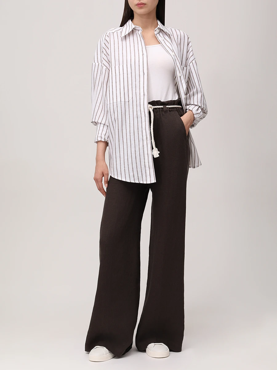 Брюки из хлопка и льна