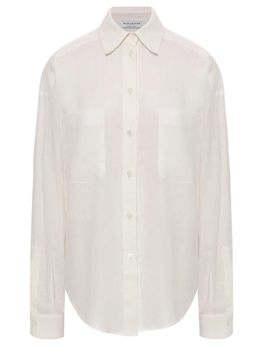 Рубашка изо льна и вискозы BALLANTYNE
