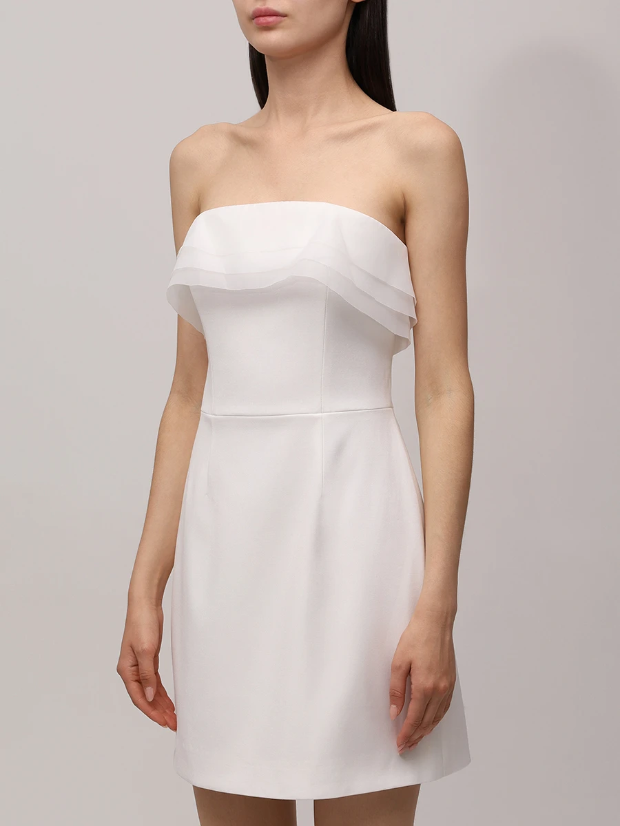 Платье-бандо однотонное