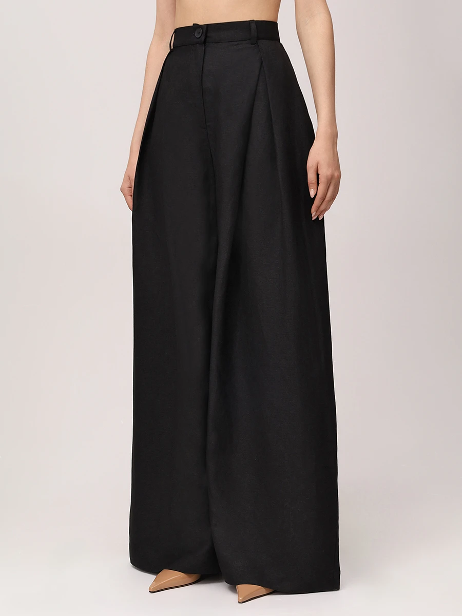 Брюки-палаццо льняные