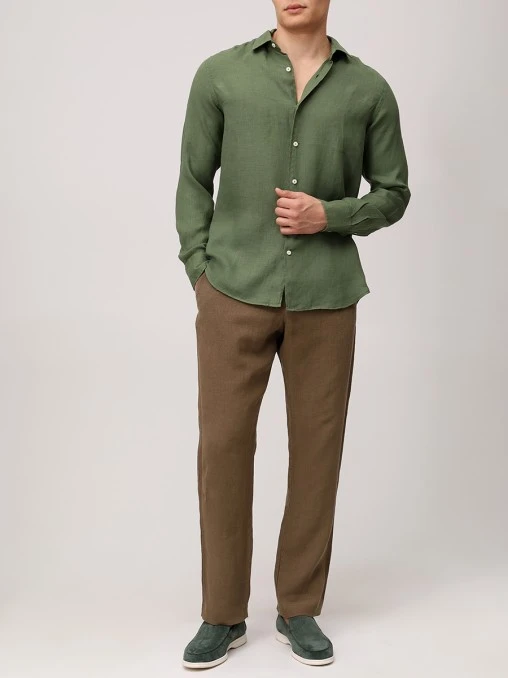 Рубашка Slim Fit льняная MC2 SAINT BARTH