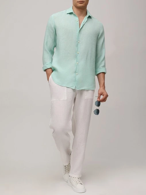 Рубашка Slim Fit льняная MC2 SAINT BARTH