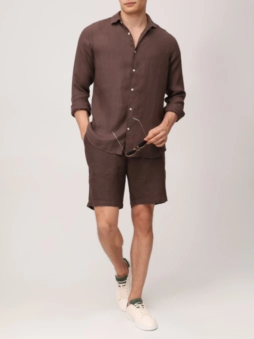 Рубашка Slim Fit льняная MC2 SAINT BARTH