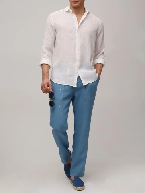 Рубашка Slim Fit льняная MC2 SAINT BARTH