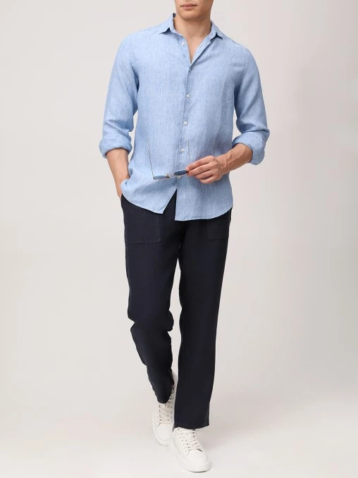 Рубашка Slim Fit льняная MC2 SAINT BARTH