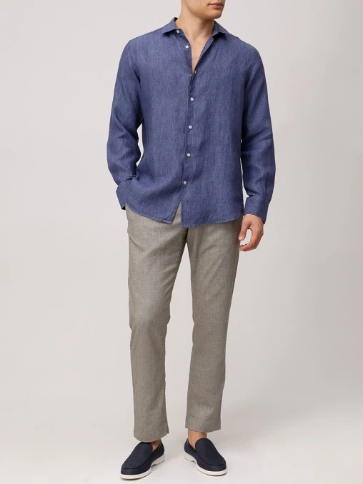 Рубашка Slim Fit льняная MC2 SAINT BARTH