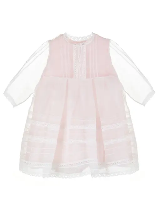 Платье из органзы с кружевом LITTLE TOMATO