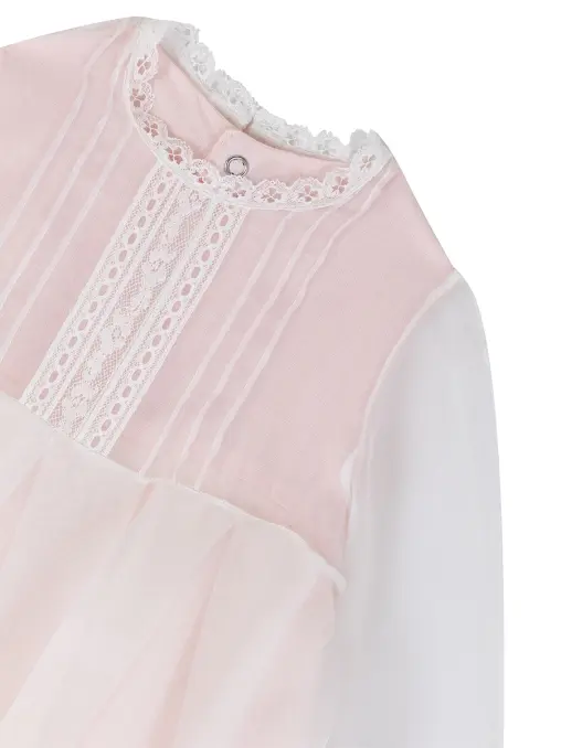Платье из органзы с кружевом LITTLE TOMATO