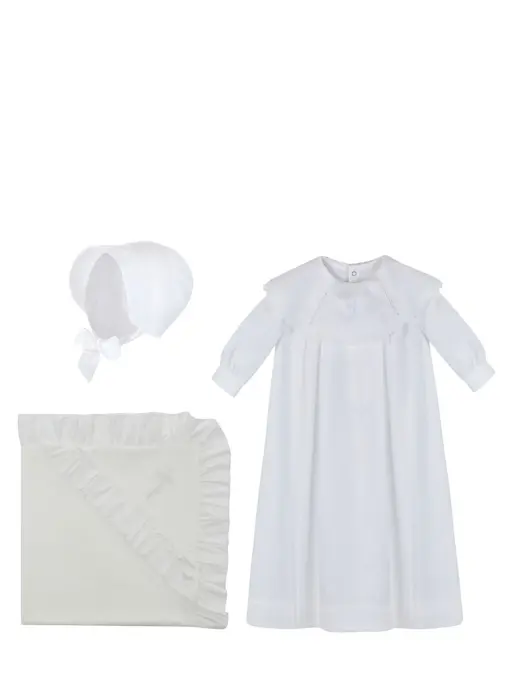 Крестильный набор Аврора из сатина LITTLE TOMATO