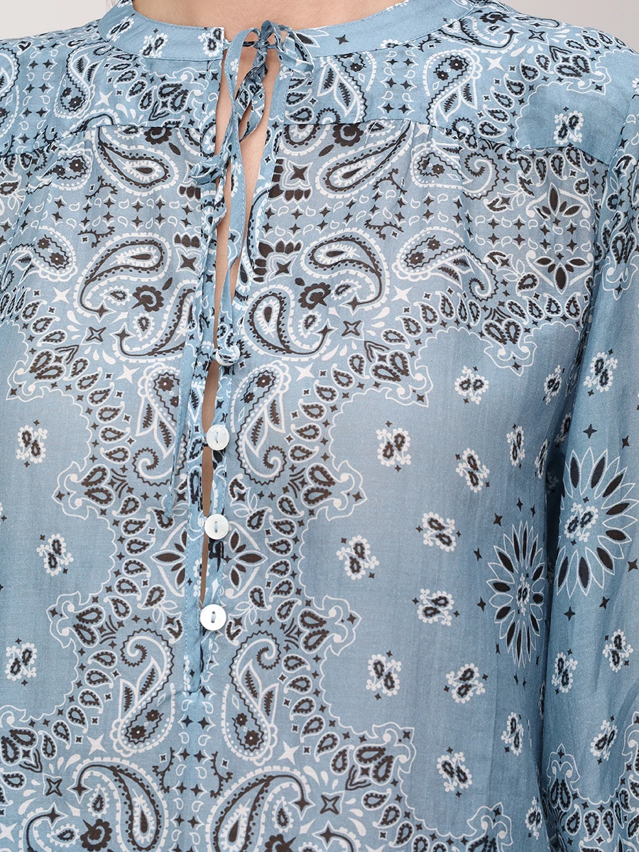 Блуза из хлопка и шелка