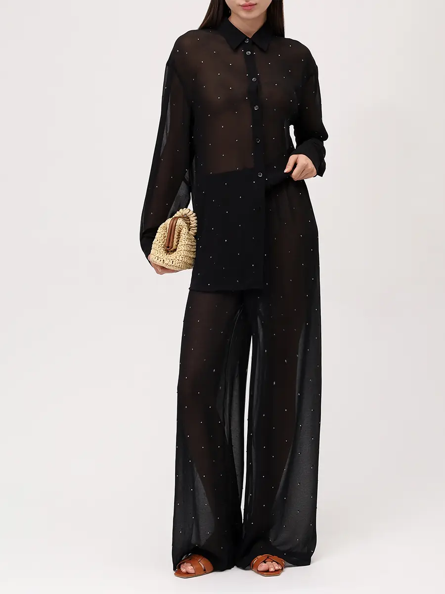 Брюки со стразами