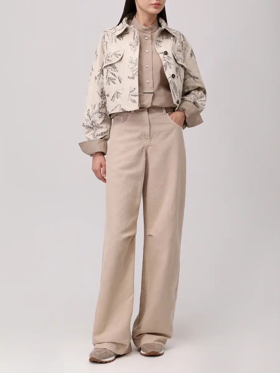 Джинсы из хлопка и льна