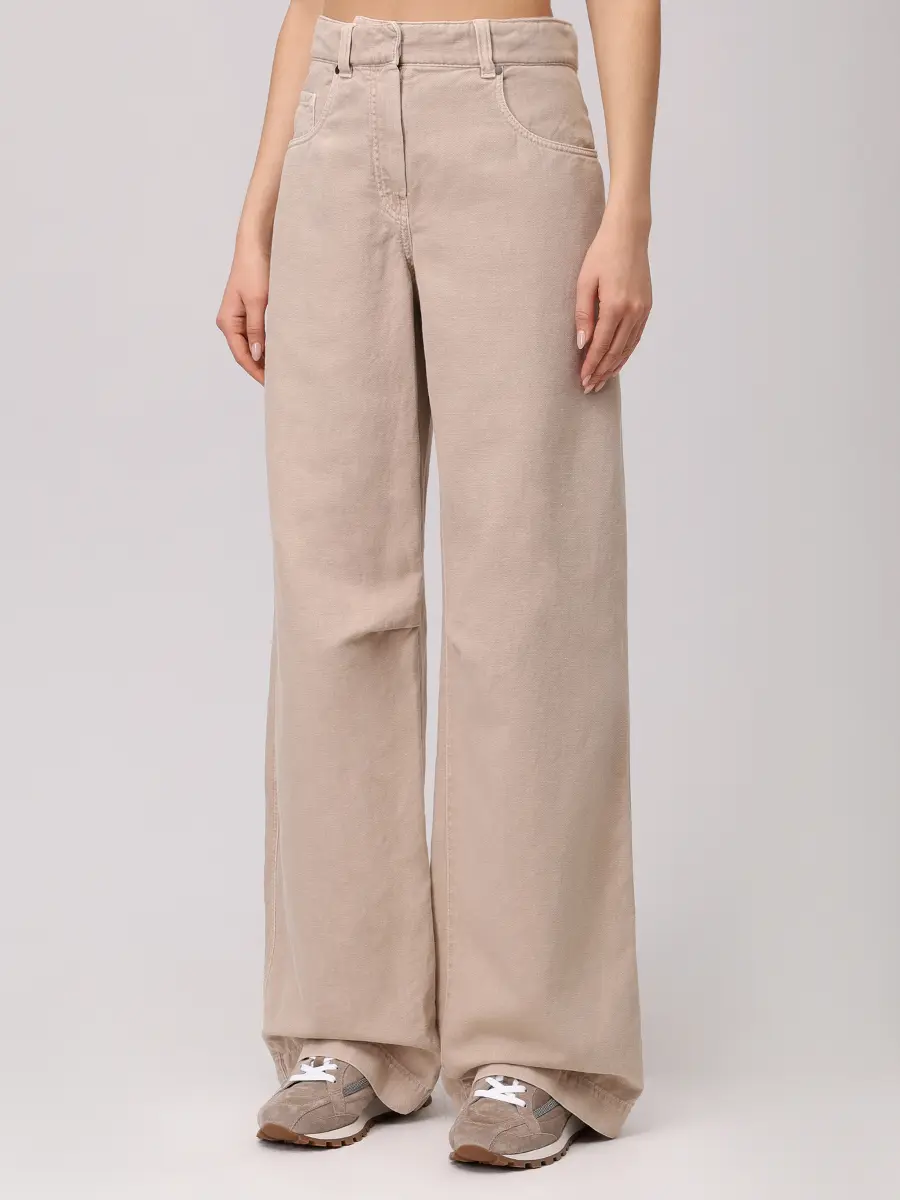 Джинсы из хлопка и льна