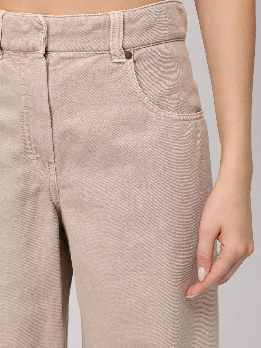 Джинсы из хлопка и льна