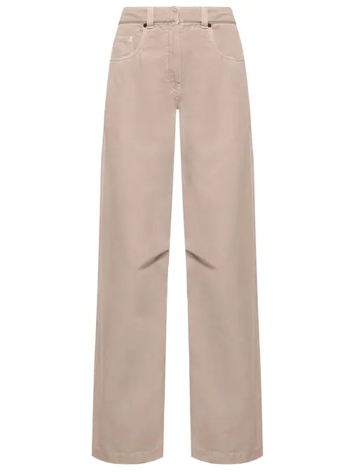 Джинсы из хлопка и льна BRUNELLO CUCINELLI