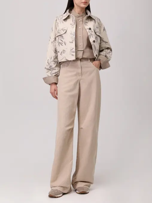 Джинсы из хлопка и льна BRUNELLO CUCINELLI