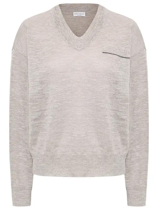 Пуловер однотонный BRUNELLO CUCINELLI