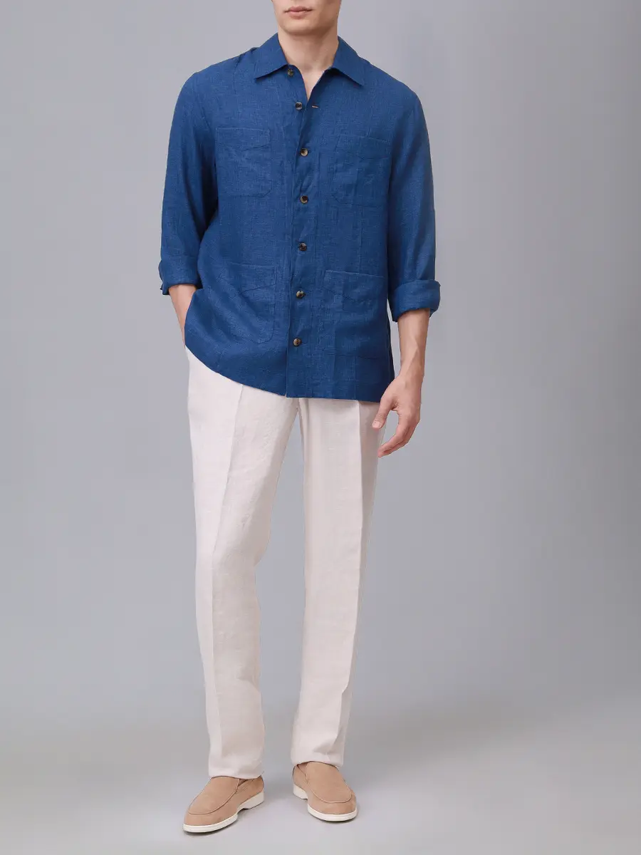 Брюки льняные