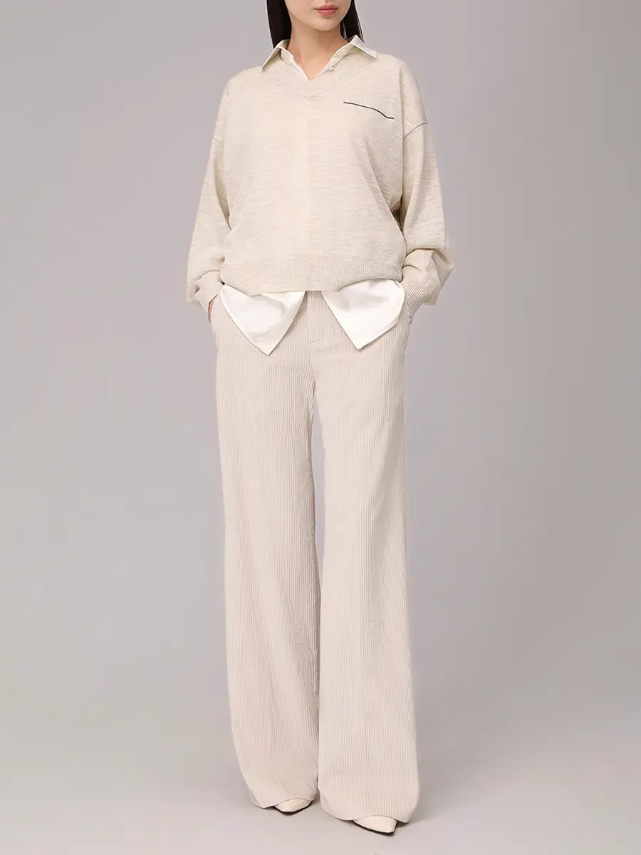 Пуловер однотонный