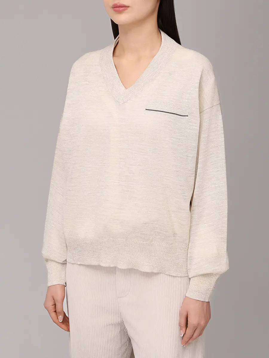 Пуловер однотонный