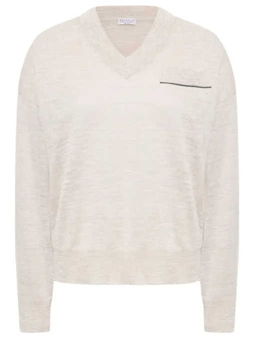 Пуловер однотонный BRUNELLO CUCINELLI