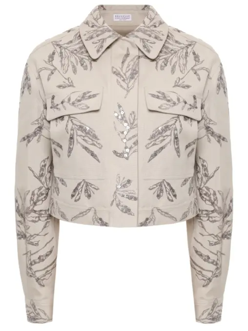 Куртка из хлопка и льна BRUNELLO CUCINELLI