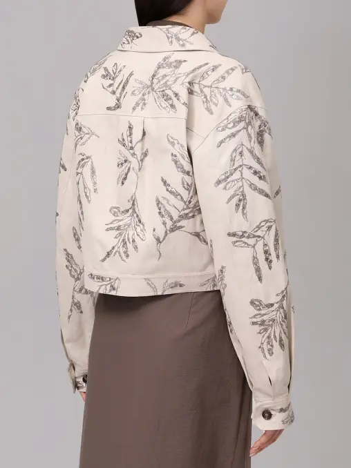 Куртка из хлопка и льна BRUNELLO CUCINELLI