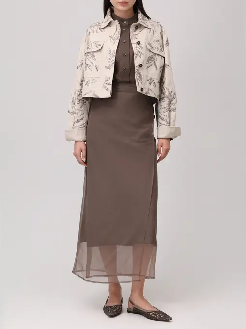 Куртка из хлопка и льна BRUNELLO CUCINELLI