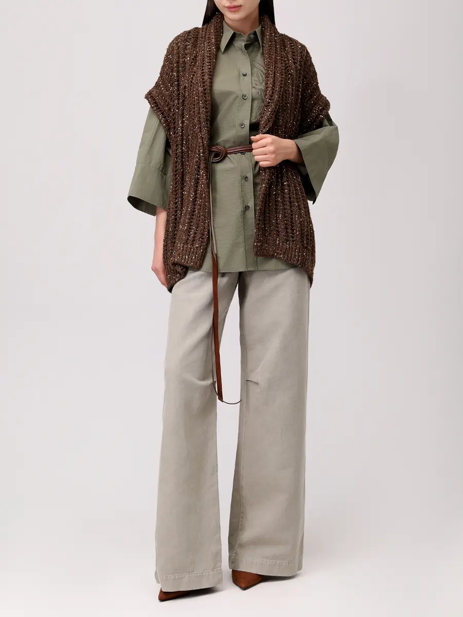 Джинсы из хлопка и льна